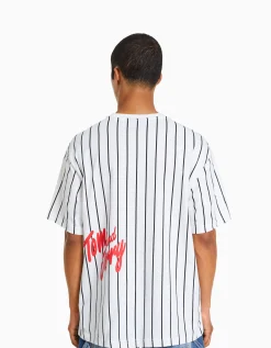 BERSHKA T-shirt manches courtes boxy fit imprimé Tom & Jerry Noir Discount