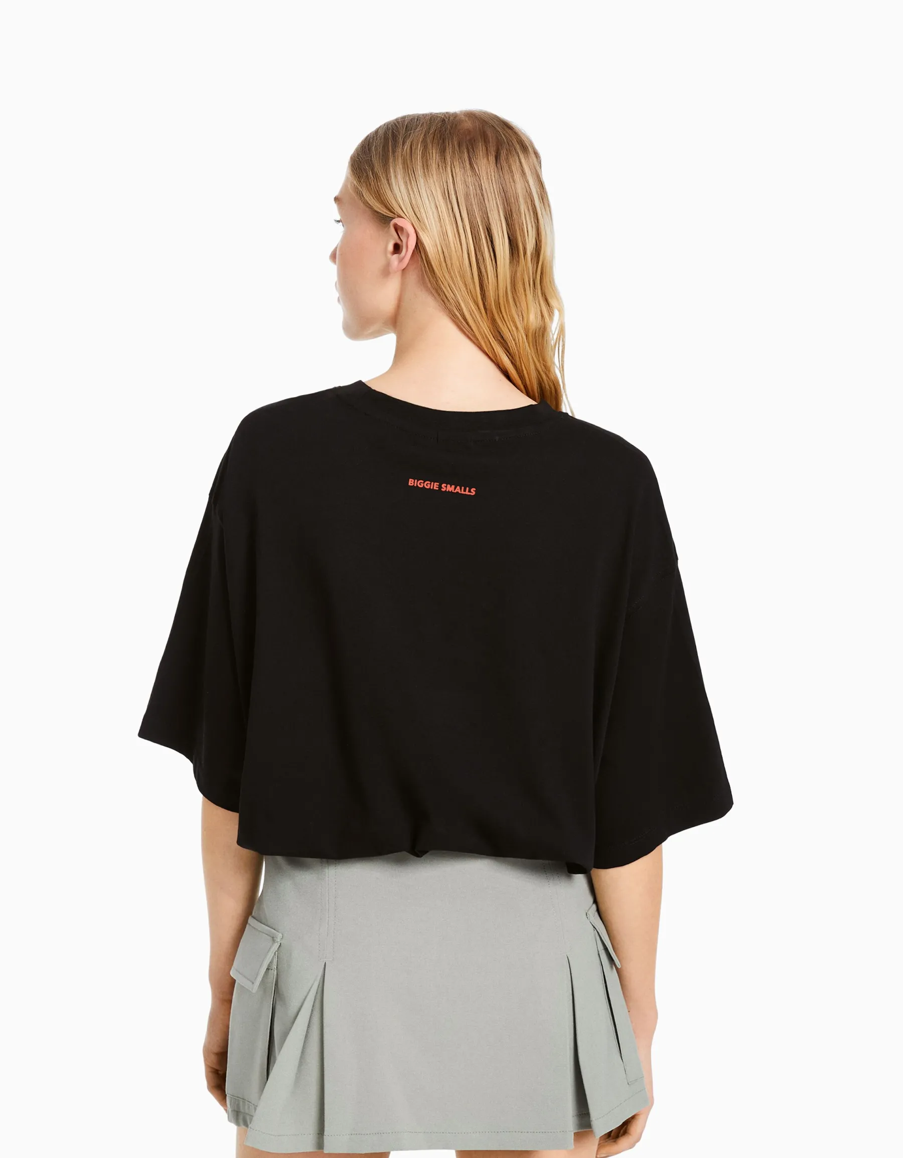 BERSHKA T-shirt manches courtes boxy fit imprimé The Notorious B.I.G. Noir Online