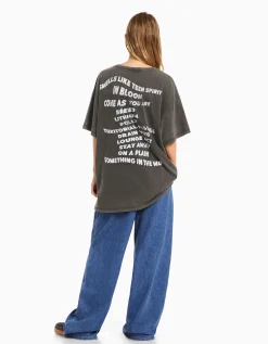 BERSHKA T-shirt manches courtes imprimé Nirvana Noir Store