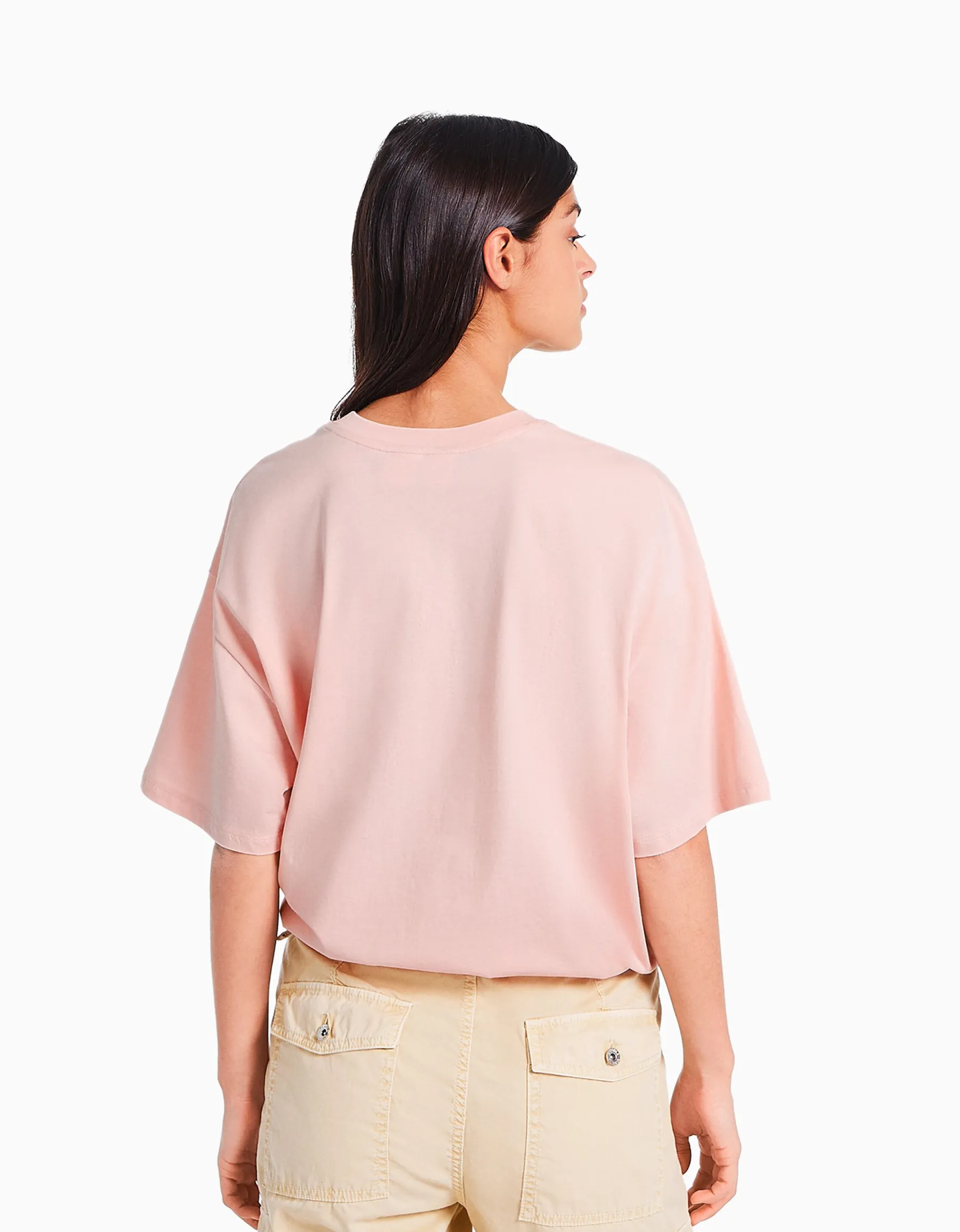 BERSHKA T-shirt manches courtes imprimé The Notorious B.I.G. Rose Outlet