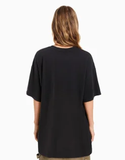 BERSHKA T-shirt manches courtes imprimé Pink Floyd Noir Online