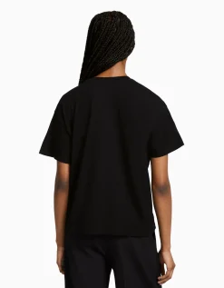 BERSHKA T-shirt manches courtes imprimé Blanc Flash Sale