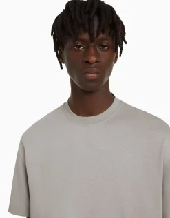 BERSHKA T-shirt manches courtes interlock Gris Online