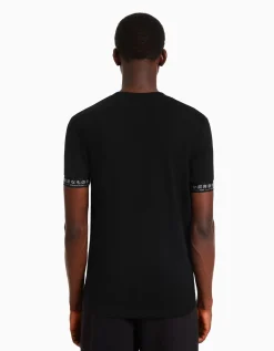BERSHKA T-shirt manches courtes muscle fit frises Bleu turquoise Flash Sale