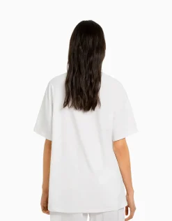 BERSHKA T-shirt manches courtes oversize imprimé TOKYO REVENGERS Blanc cassé Best