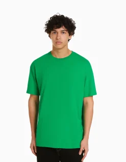 BERSHKA T-shirt manches courtes regular fit Vert New