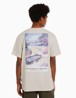 BERSHKA T-shirt manches courtes regular fit 24h LE MANS Camel Clearance
