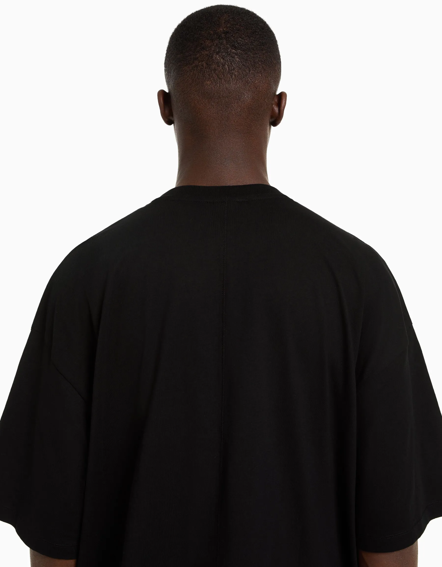 BERSHKA T-shirt oversize à manches courtes Noir Discount