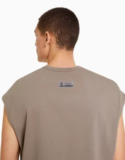 BERSHKA T-shirt sans manches oversize Gris Cheap