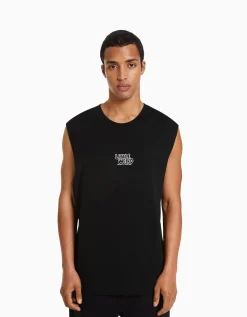 BERSHKA T-shirt workwear sans manches Blanc Cheap